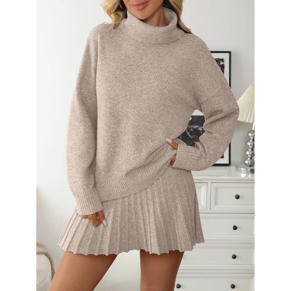 Women's 2 Piece Lounge Set Sweatshirt Mini Skirt Cozy Casual Winter Wear - Picture 2 of 6